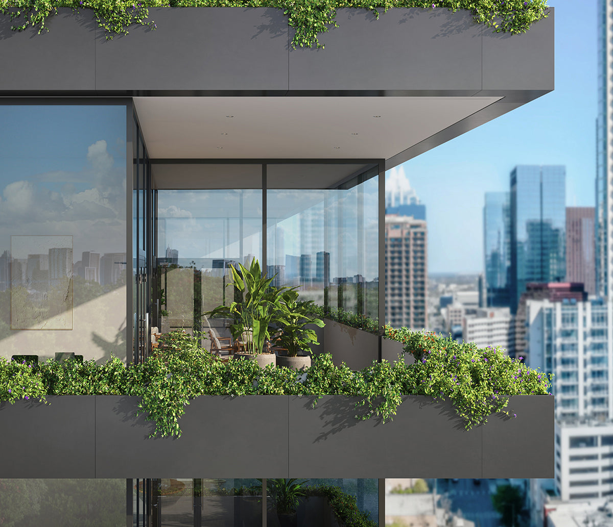 Aloft Façade Planter, Aluminum Rectangle additional image 1