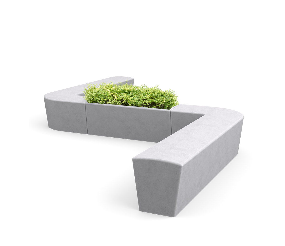 Alpha Bench with integrated Alpha Planter, GFRC