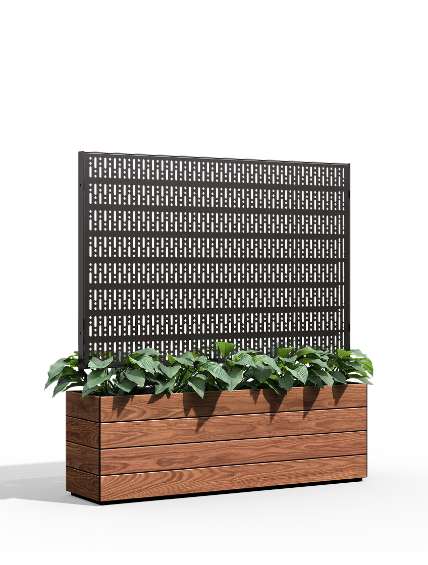 Boulevard Planter, Rectangle with Laser-Cut Screen