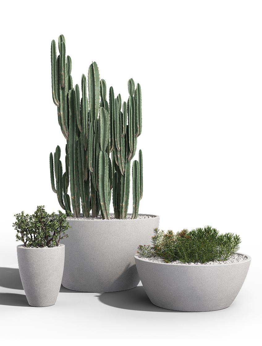 Downtown Planter, GFRC Round