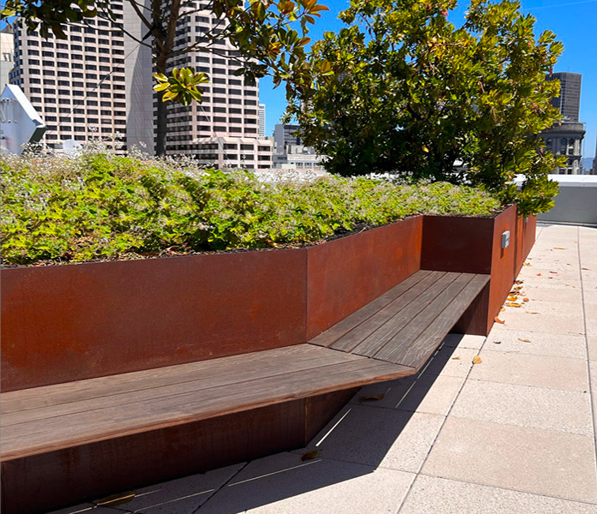 Kitsap Modular Planter Wall, Weathering Steel additional image 2