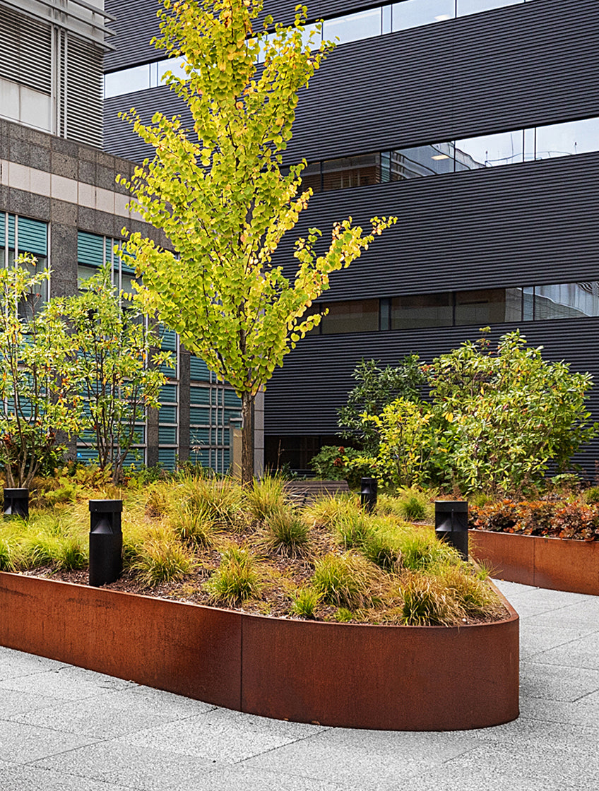 Kitsap Modular Planter Wall, Weathering Steel
