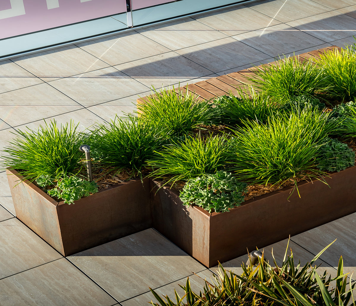 Wilshire Planter, Weathering Steel Rectangle additional image 1