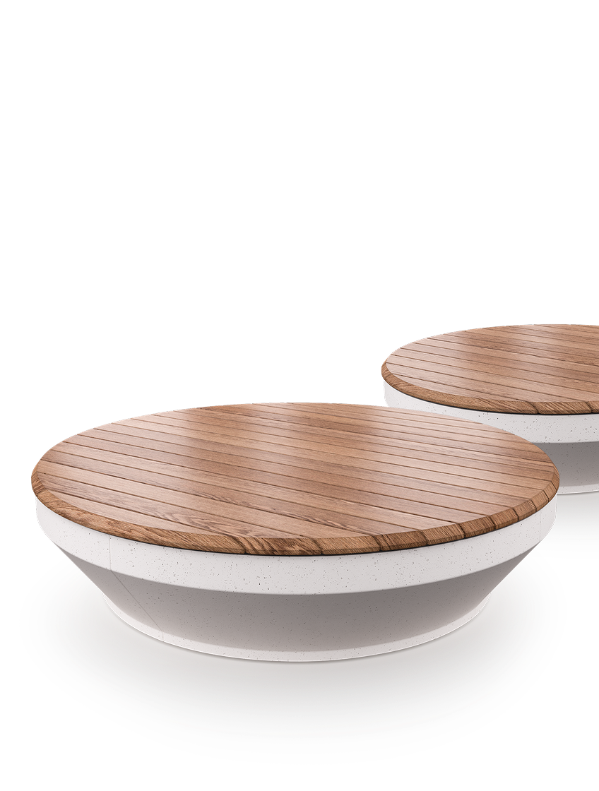Paso Platform, GFRC & Wood Round