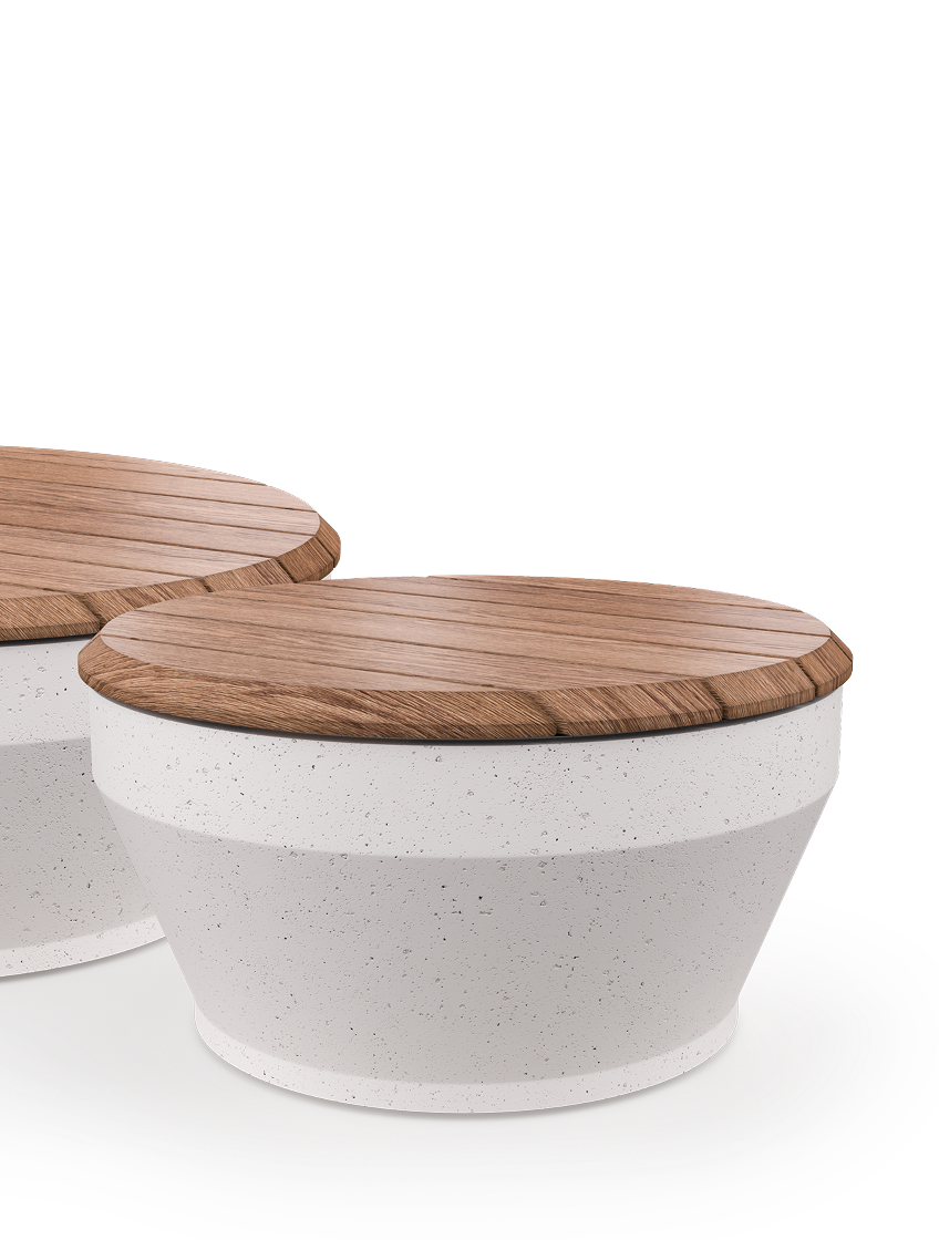 Paso Stool, GFRC & Wood Round