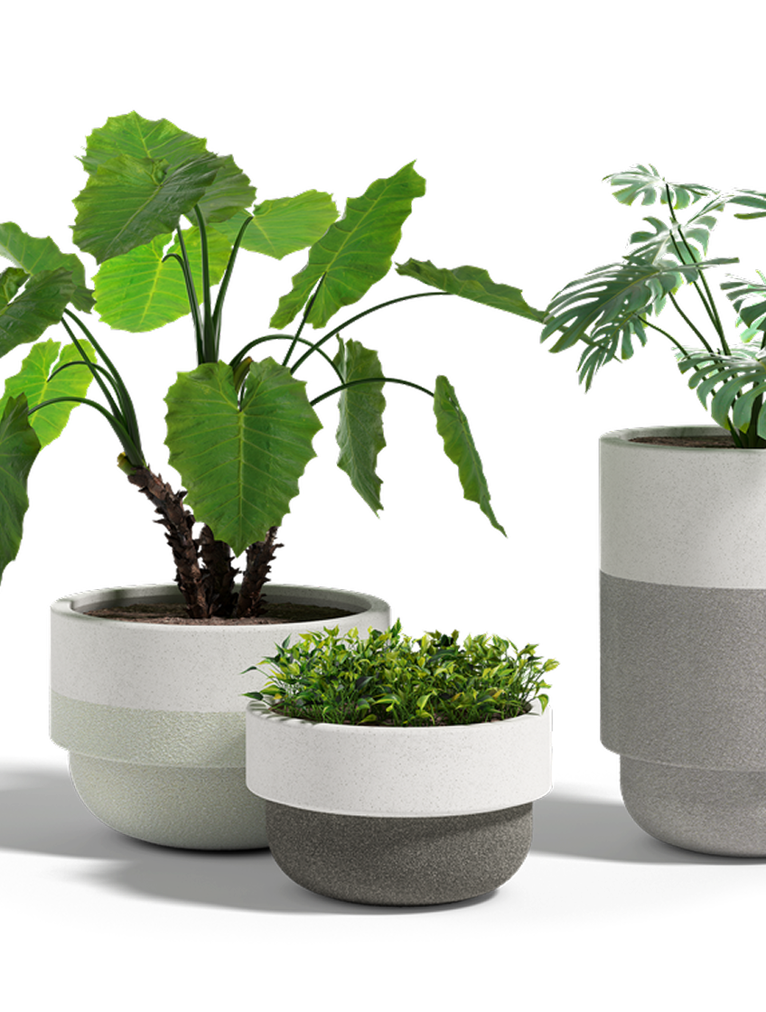 Two-Tone Bolinas Planter, GFRC Round