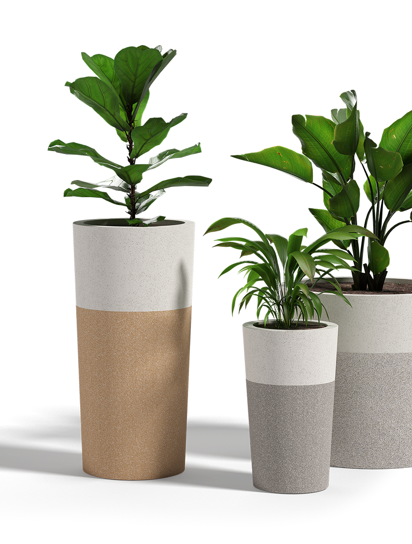 Two-Tone Urban Planter, GFRC Round