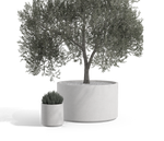 Wilshire Planter, GFRC Round with Toe Kick