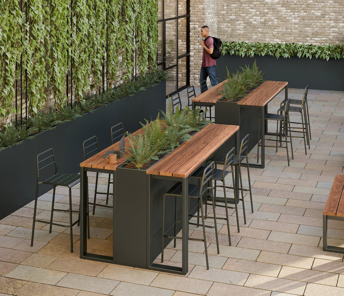 Willard Bar Table, Metal & Wood additional image spot 4 1