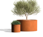 Wilshire Planter, Weathering Steel Round