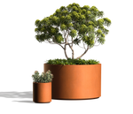 Wilshire Planter, Weathering Steel Round with Toe Kick