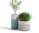Two-Tone Wilshire Planter, GFRC Round with Toe Kick