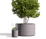 Wilshire Planter, Aluminum Round with Toe Kick
