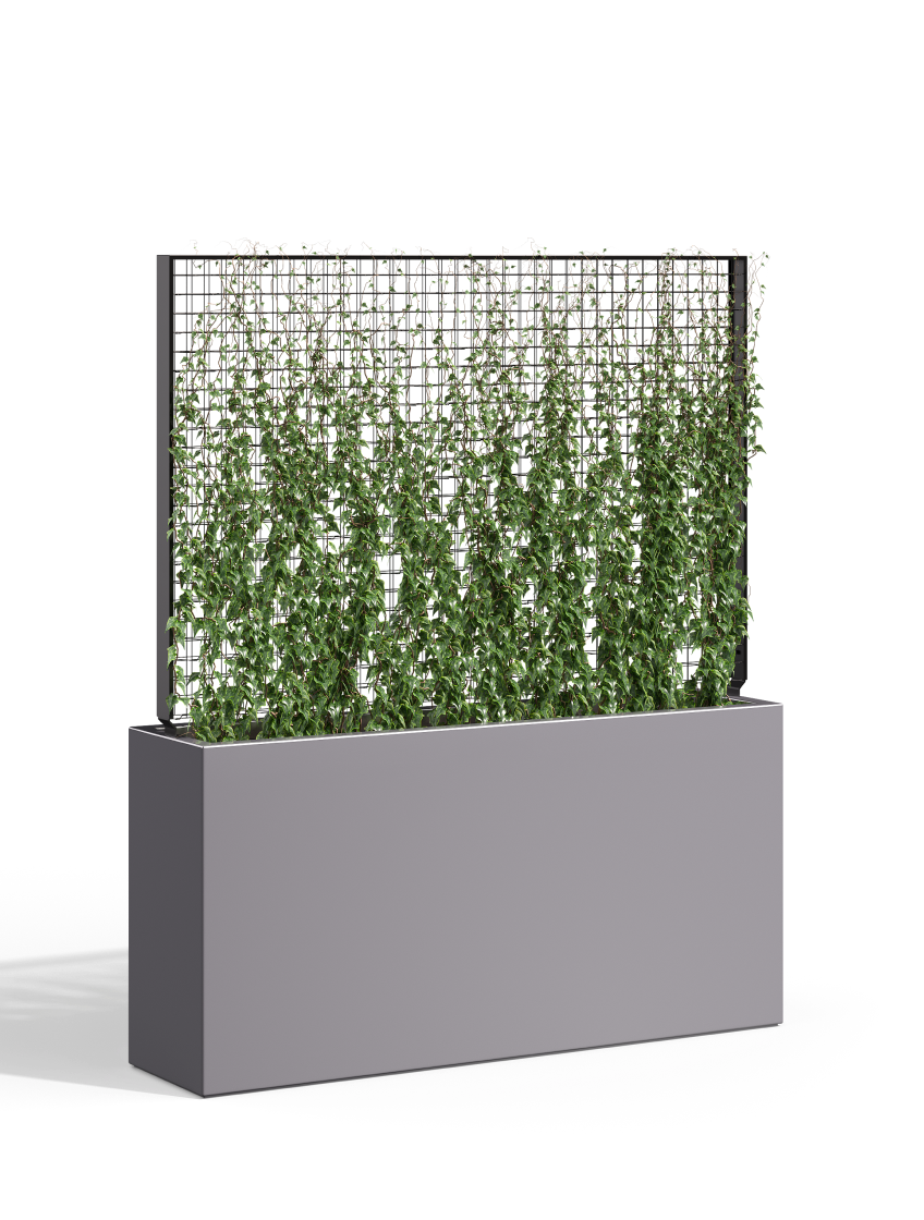 Wilshire Planter, FRP Rectangle with Greenscreen® Trellis