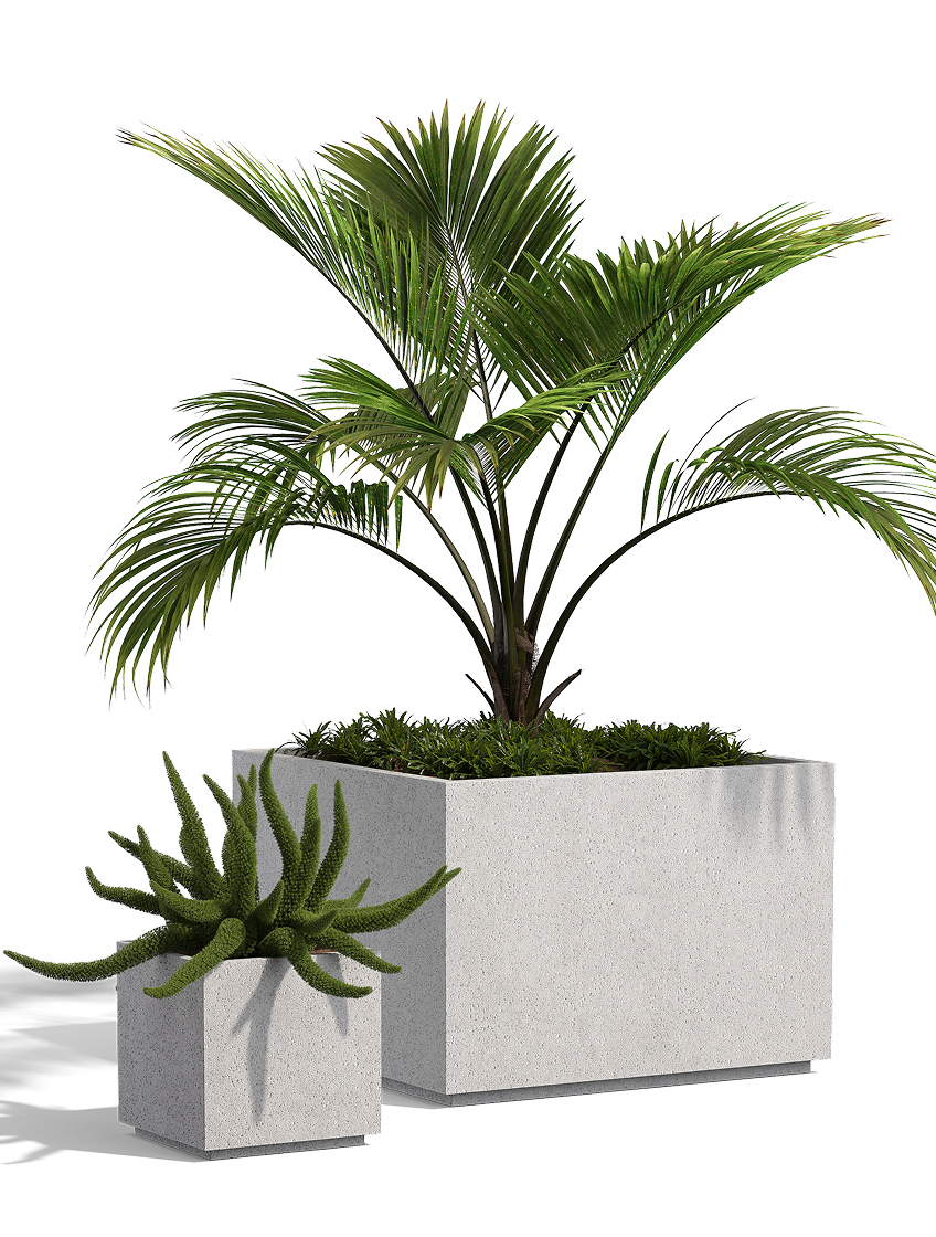 Wilshire Planter, GFRC Square with Toe Kick