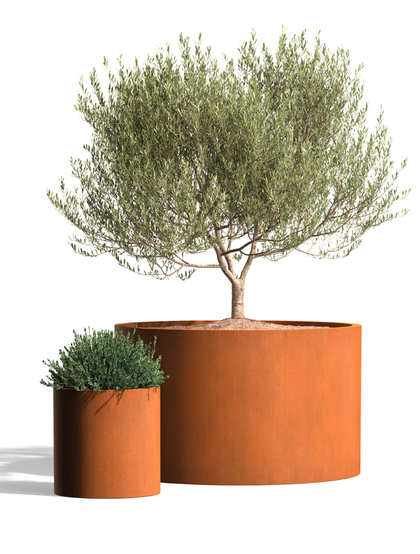 Wilshire Planter, Weathering Steel Round