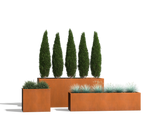 Wilshire Planter, Weathering Steel Rectangle