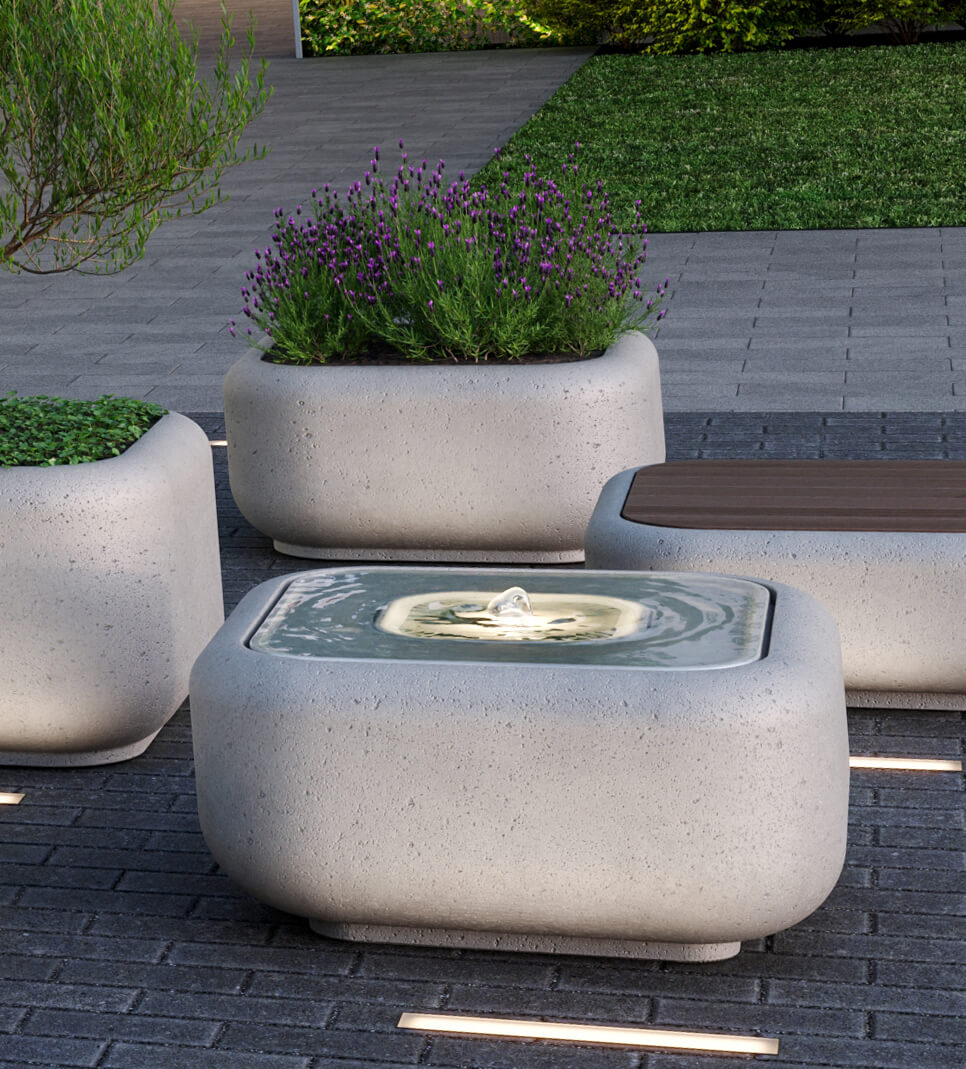 Bubbling water features